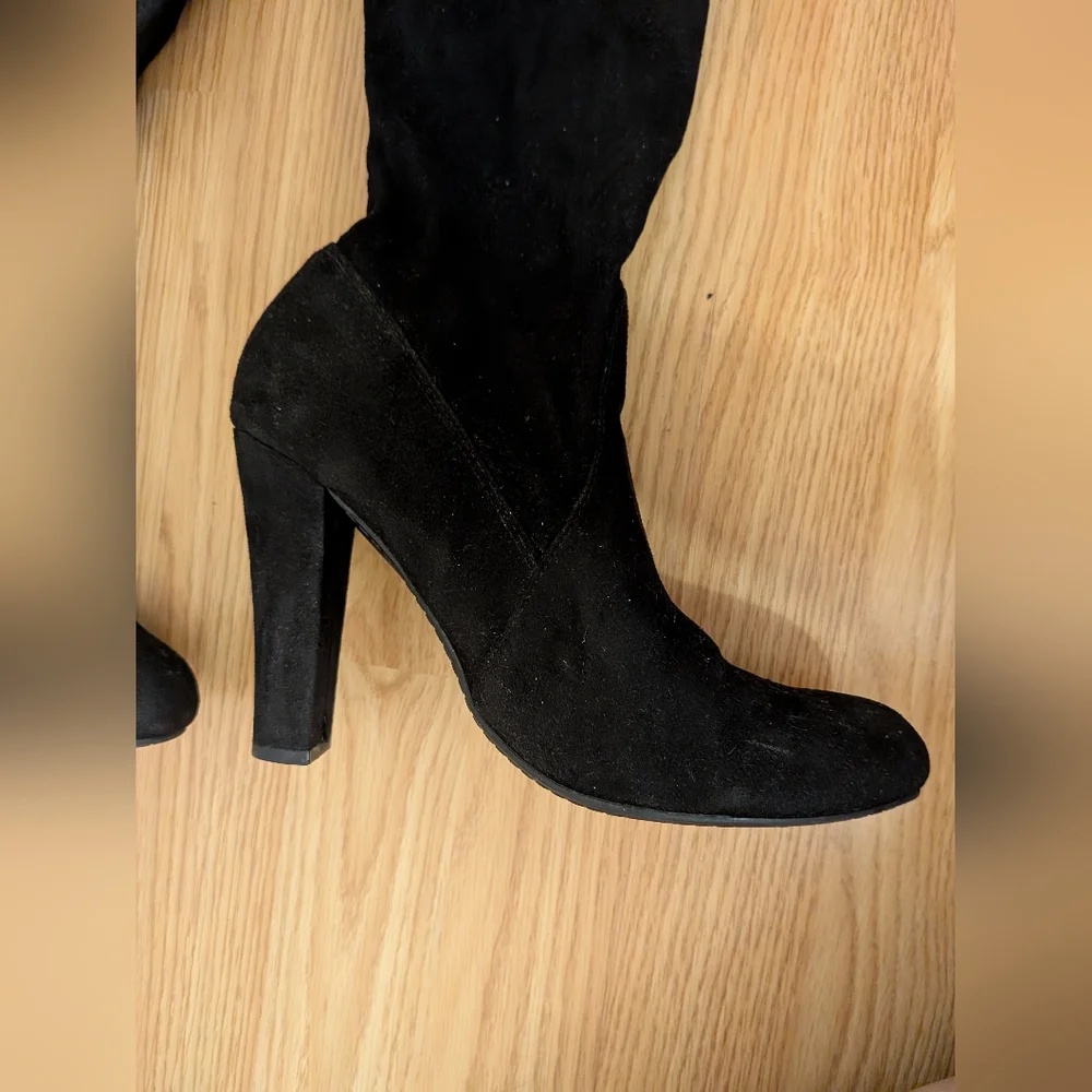 Steve Madden Black Suede Knee-High Boots - Picture 7 of 12